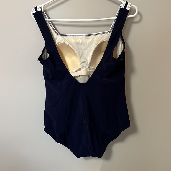 Navy Swimsuit with white trim - Picture 3 of 9